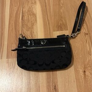 Coach Black Signature Wristlet